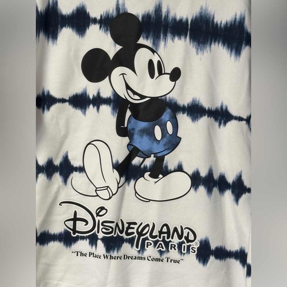 NWOT Disney Parks Paris Mickey Mouse Tie-Dye Pullover Sweatshirt - Picture 4 of 4